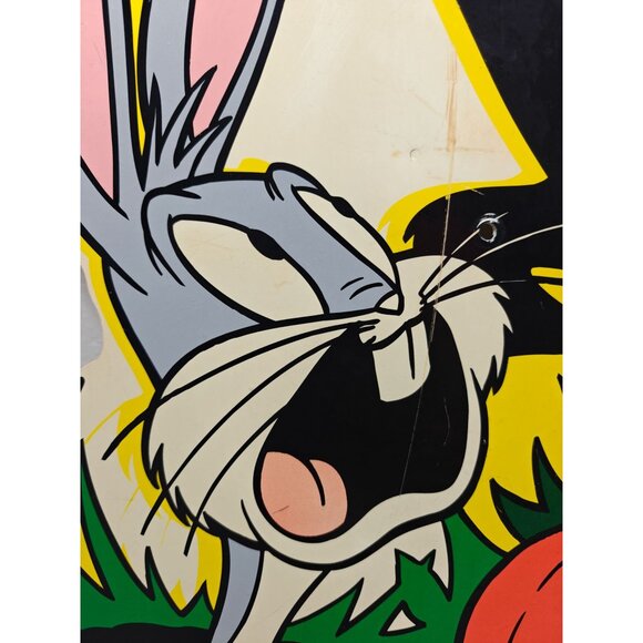 Vintage 1997 Warner Bros Bugs Bunny Gossamer Monster Halloween Yard Sign Plastic - Picture 7 of 10